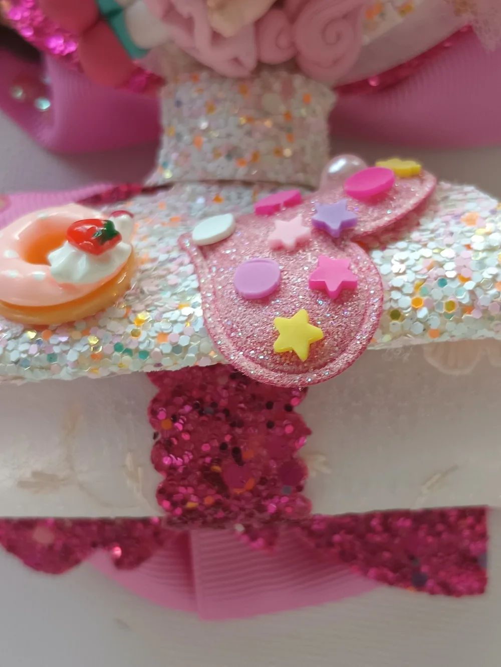 Handmade Boutique Pink Hair Bow Kawaii Clay Doll🎀✨